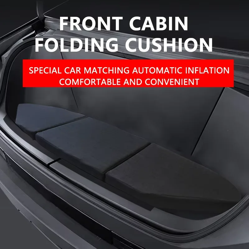 For Tesla Cybertruck 2024 2025 Frunk Seat Cushion Front Trunk Folding Portable Trunk Cushion Black Car Interior Accessories