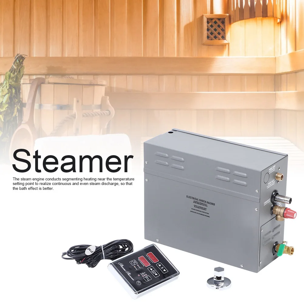 

6KW Electric Sauna Steamer Generator TM60 Touch Control Temperature Time Display Panel Steam Generator