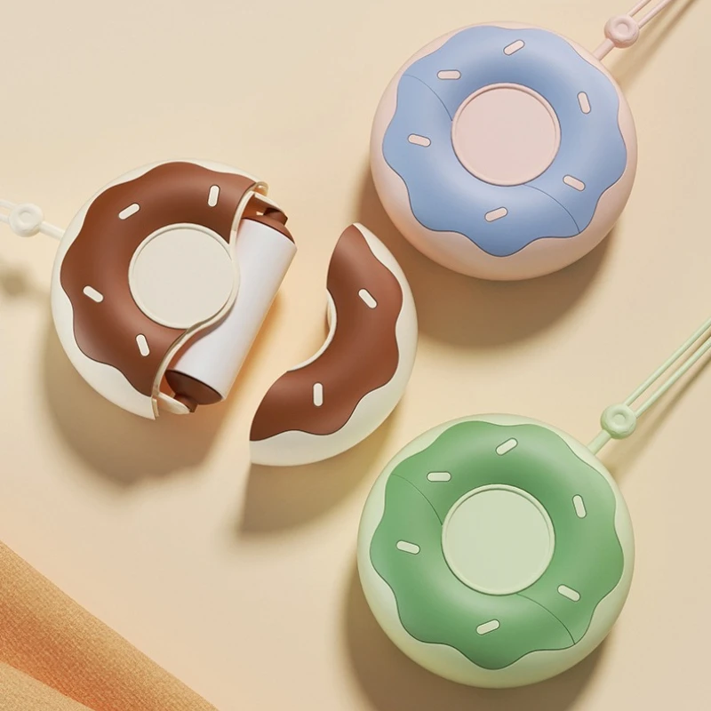 Donut Shaped Mini Portable Lint Roller Tear Off Sticky Remover for Cat Dog Pet Hair Clothes Home Office Travel Daily Cleaning
