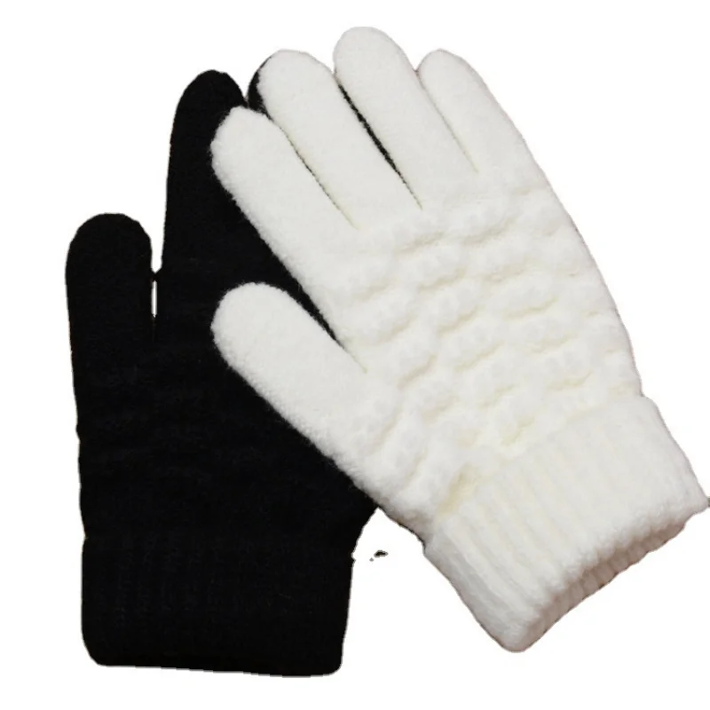 Autumn Winter Warm Baby Gloves  Warm Winter Gloves Children Stretch Mittens Boy Girl Infant Solid Children\'s Gloves 8-15 Years