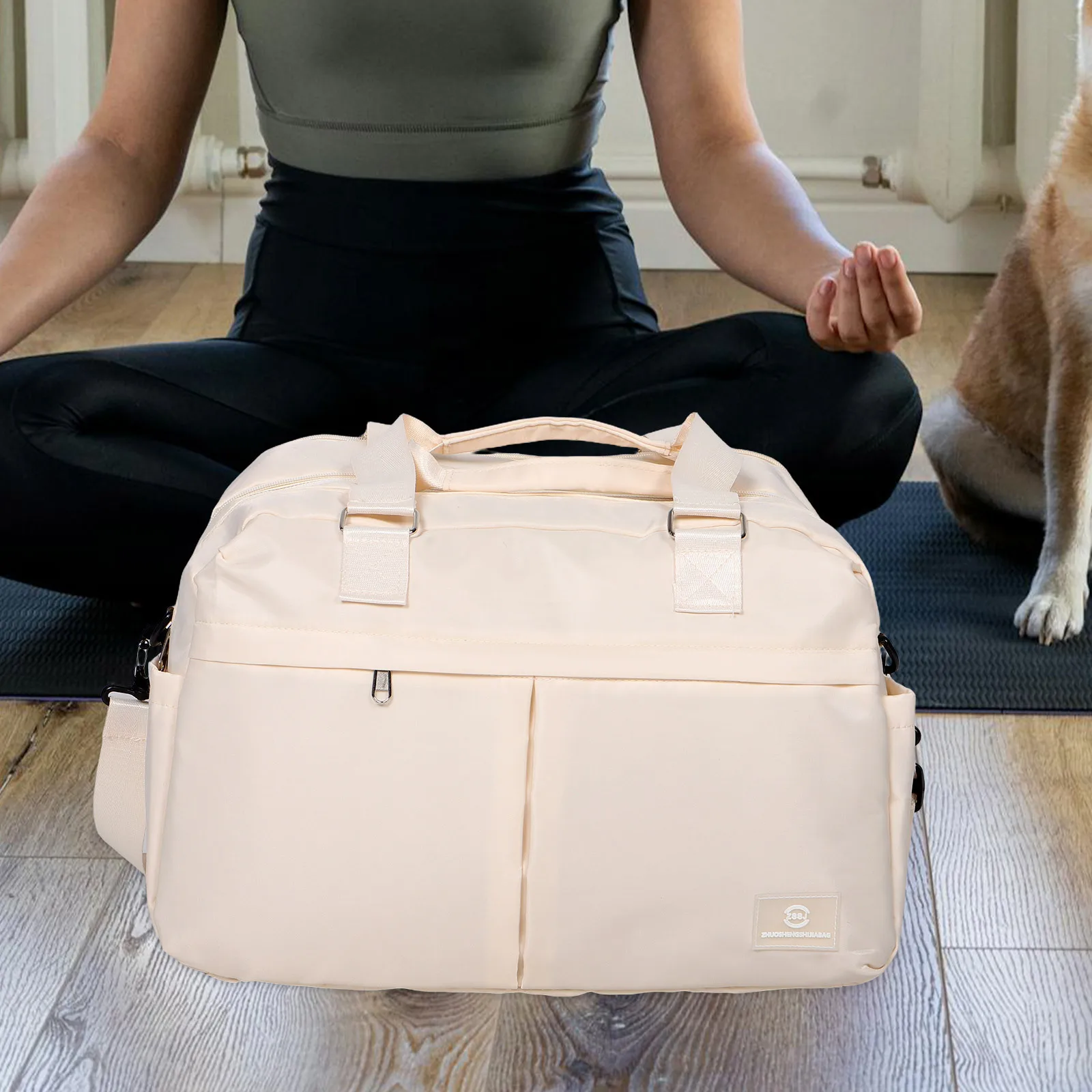 Large Capacity Travel Duffle Bag Expandable Athletic Tote with Dry Wet Compartment for Gym Workout Fitness Weekender Trips
