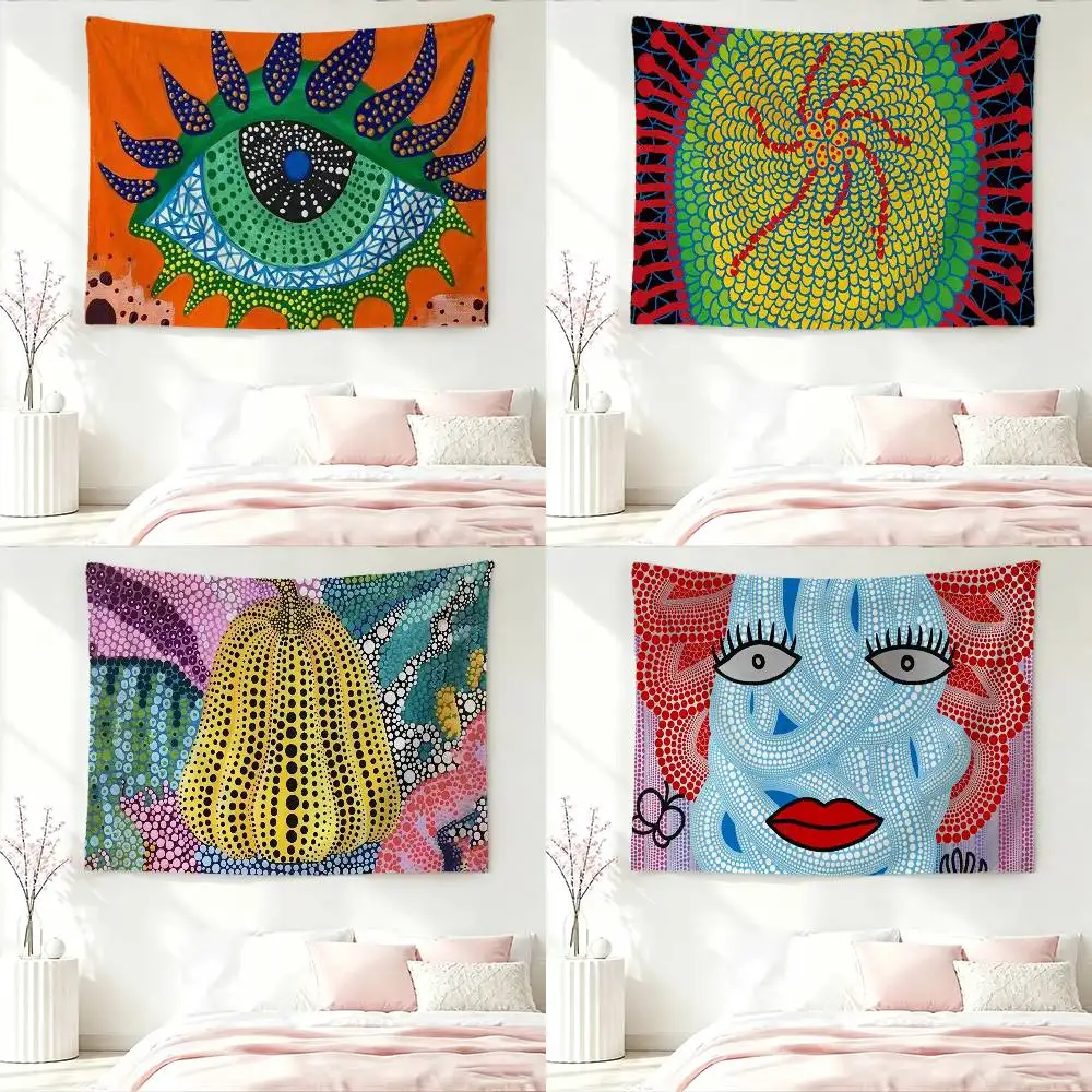 Yayoi Kusama Abstract Art Tapestry Flags Wall Hanging Background Art Banner for Bedroom Home Outdoor Decor