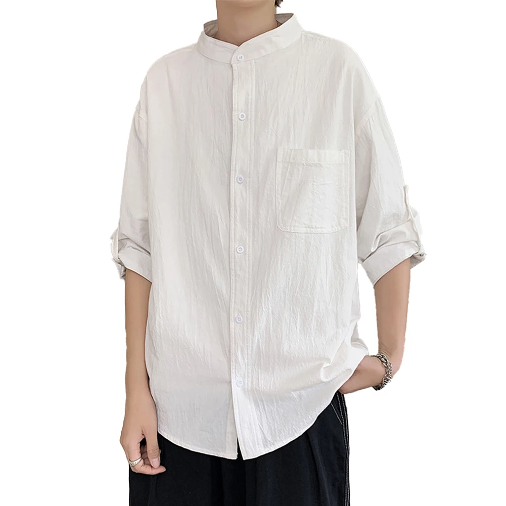 Three Quarter Sleeves Shirt Shirt Brand New Tops Button Down Casual Summer Beach Tee Blouse Collar Daily Holiday