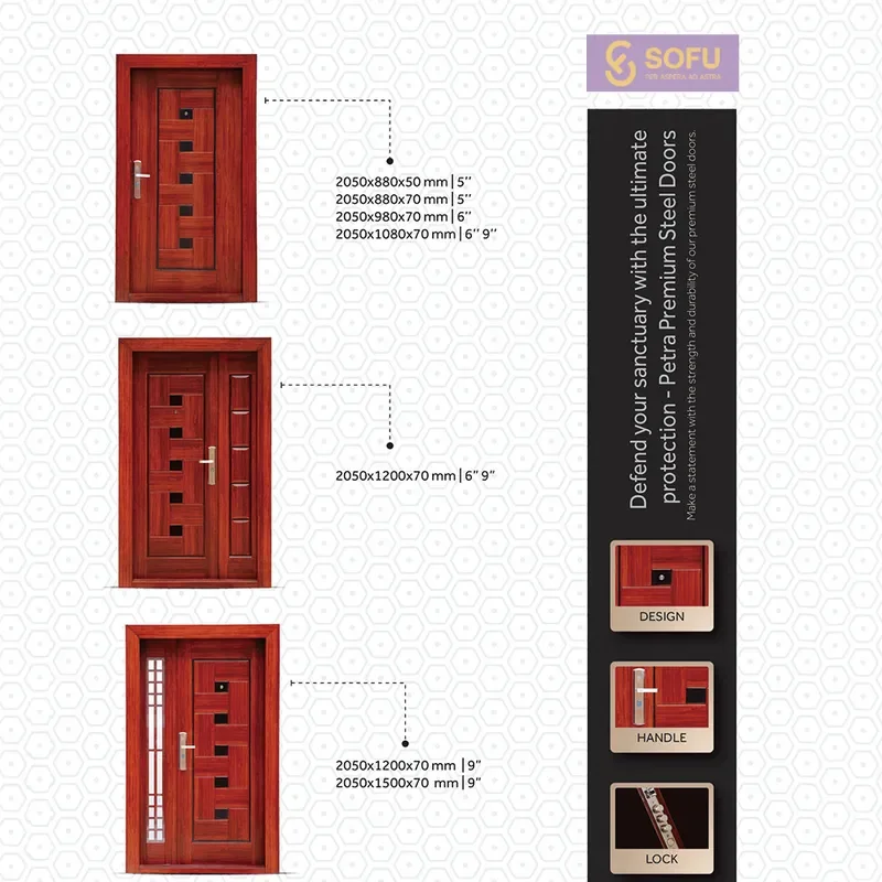 Double Door Entry Home Anti Theft Waterproof Security Iron Safety Door