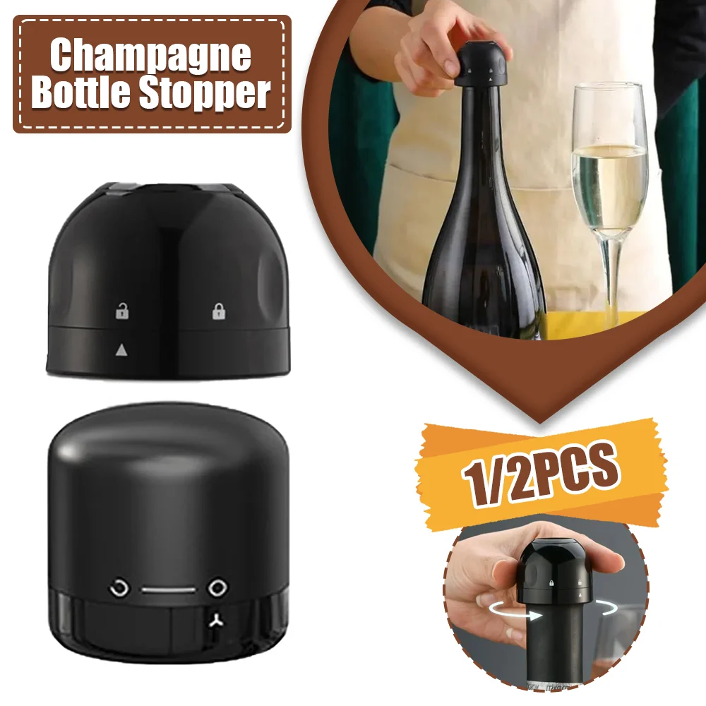 1/2PCS Vacuum Red Wine Bottle Cap Stopper Silicone Sealed Champagne Bottle Stopper Reusable Retain Freshness Wine Plug Bar Tool