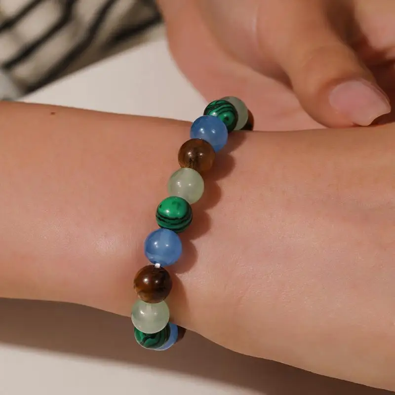 Pietre naturali 8mm Rondelle Pietre preziose lisce Braccialetti con perline per uomo Donna Regalo braccialetto elasticizzato in cristallo curativo
