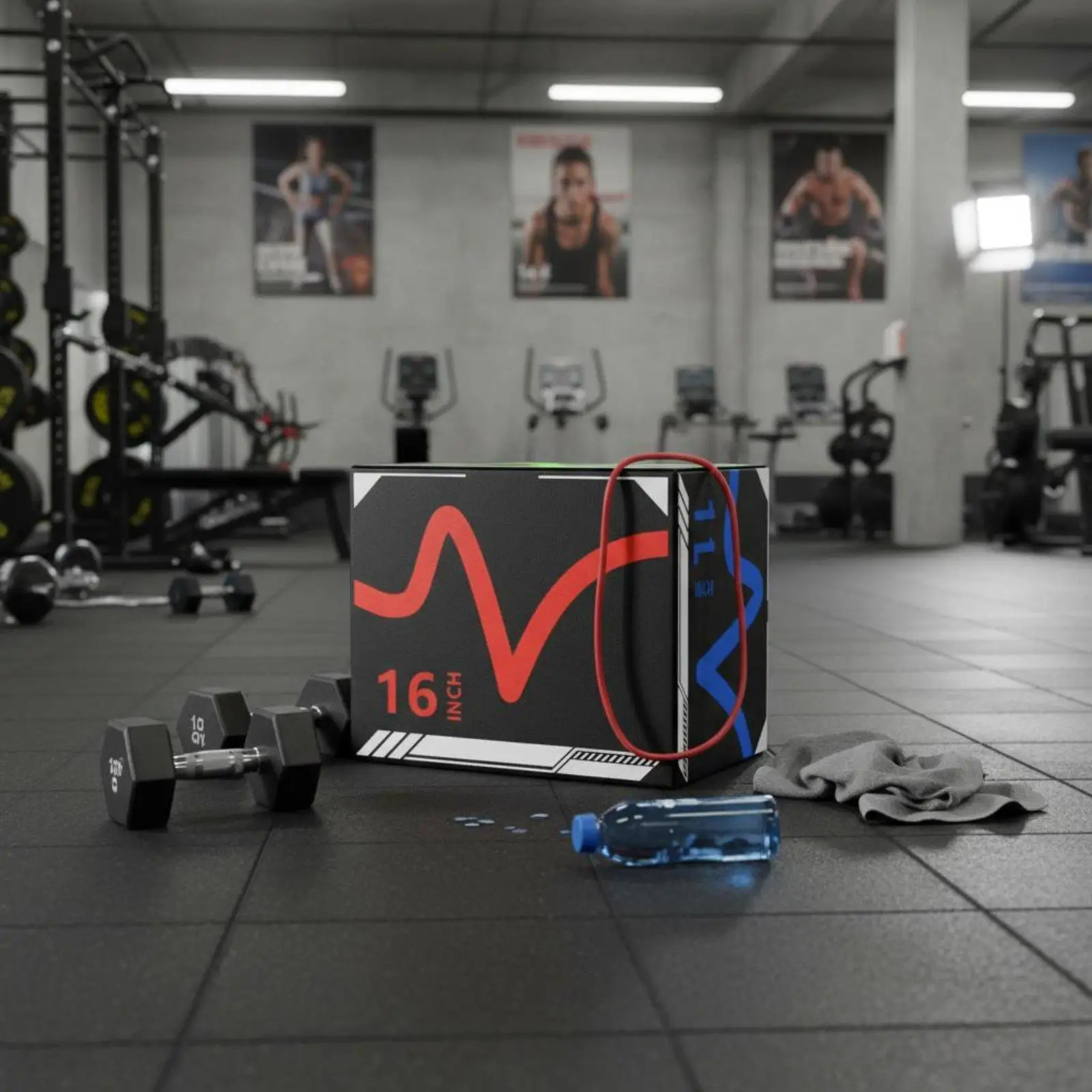 3 in 1 Versatile Soft Jump Box Shock Absorbing Plyometric Exercise Box Non-Slip Lower Body Press Bench for Home Gym