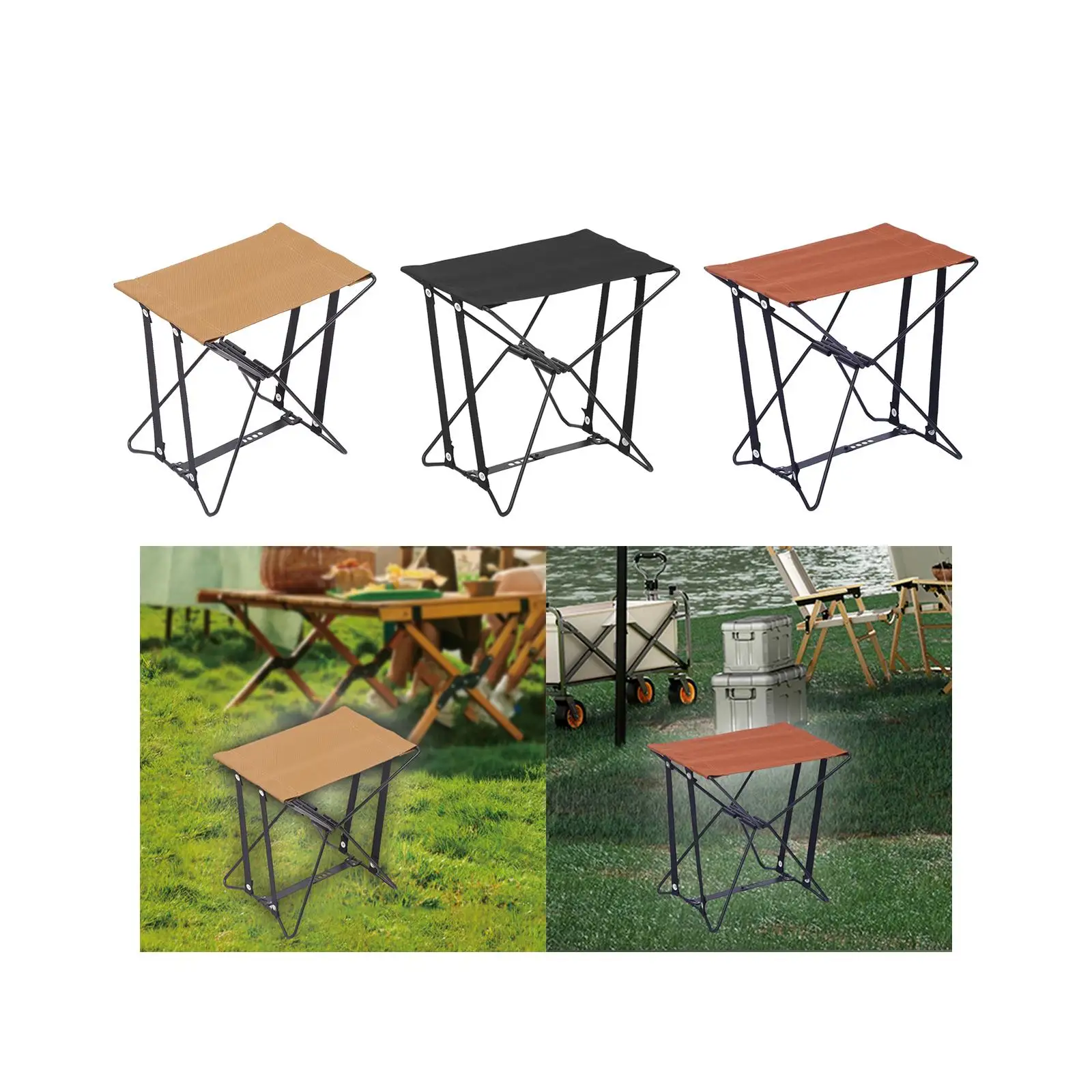 Portable Folding Stool under Desk Footstool with Carry Bag Foot Rest Camping Stool for Gardening Picnic Outdoor Sports Hiking