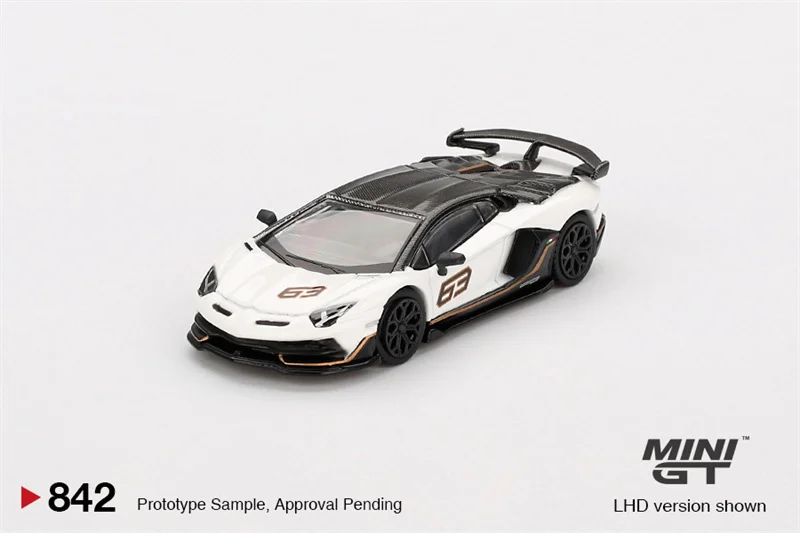 (Pre-order) MINI GT 1:64 Aventador SVJ 63 Bianco Asopo LHD Diecast Model Car