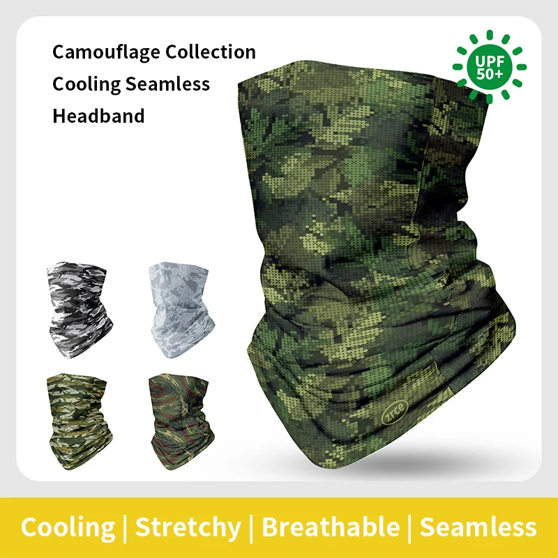 

Cooling Camouflage Neck Gaiter Face Scarf UV Protection Seamless Headband for Outdoor Sports Fishing Hunting Running Hiking
