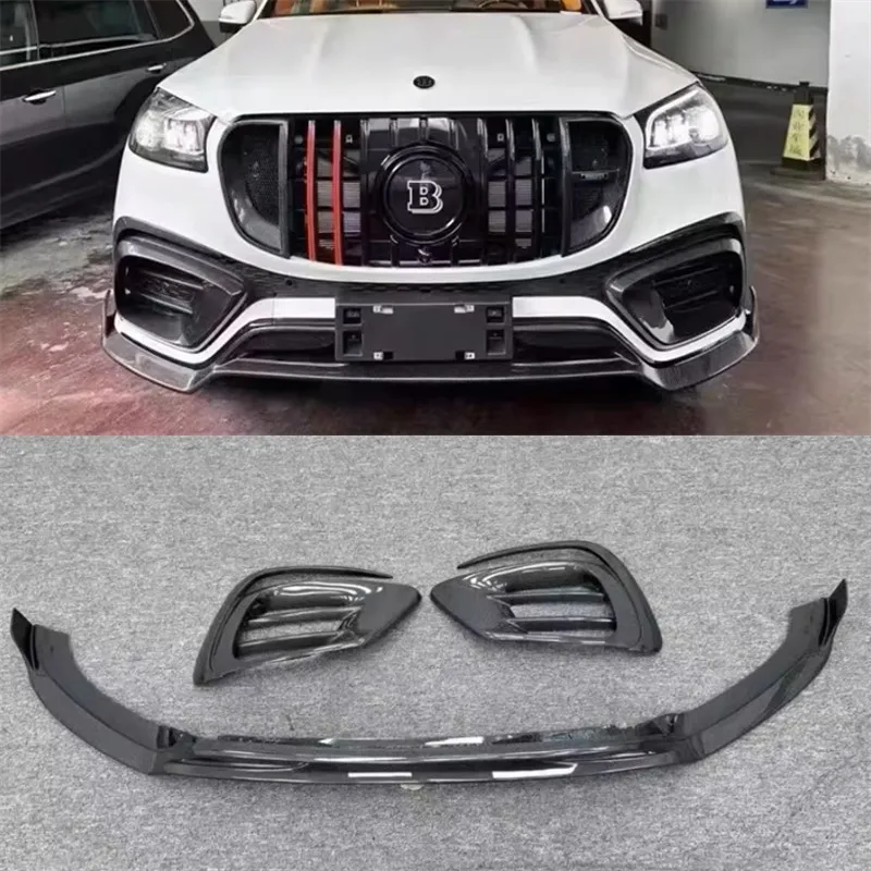 

Для Benz GLS Class GLS450 Спортивная версия Передняя губа из настоящего углеродного волокна Передний бампер Нижняя губа Воздухозаборник Спойлер Сплиттер Обвес Комплект