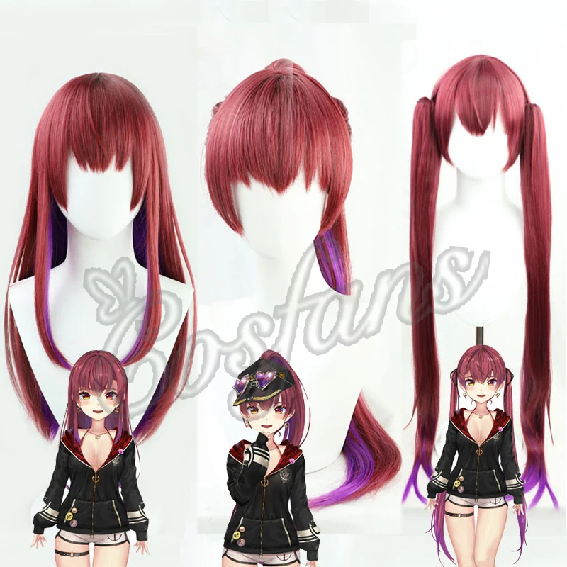 

Youtuber Hololive Houshou Marine Captain VTuber Cosplay Wig Ponytais Heat Resistant Synthetic Cosplay Hair Houshou Marine Shoes