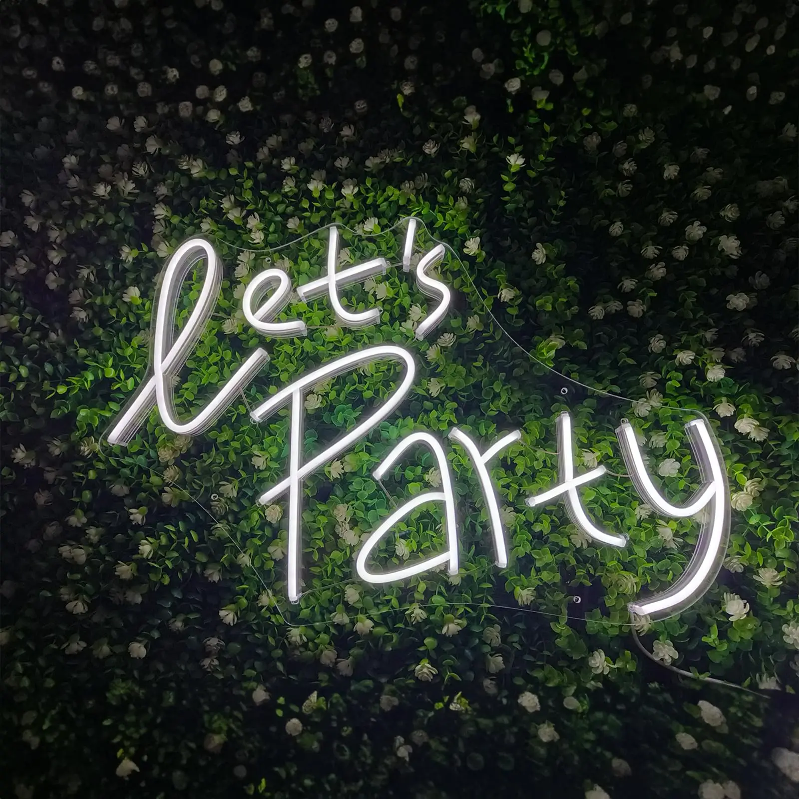 Let's Party Neon Sign Night Light for Wall Party Décor Bedroom Room Bar  Wedding Home Birthday Art Decoration with USB