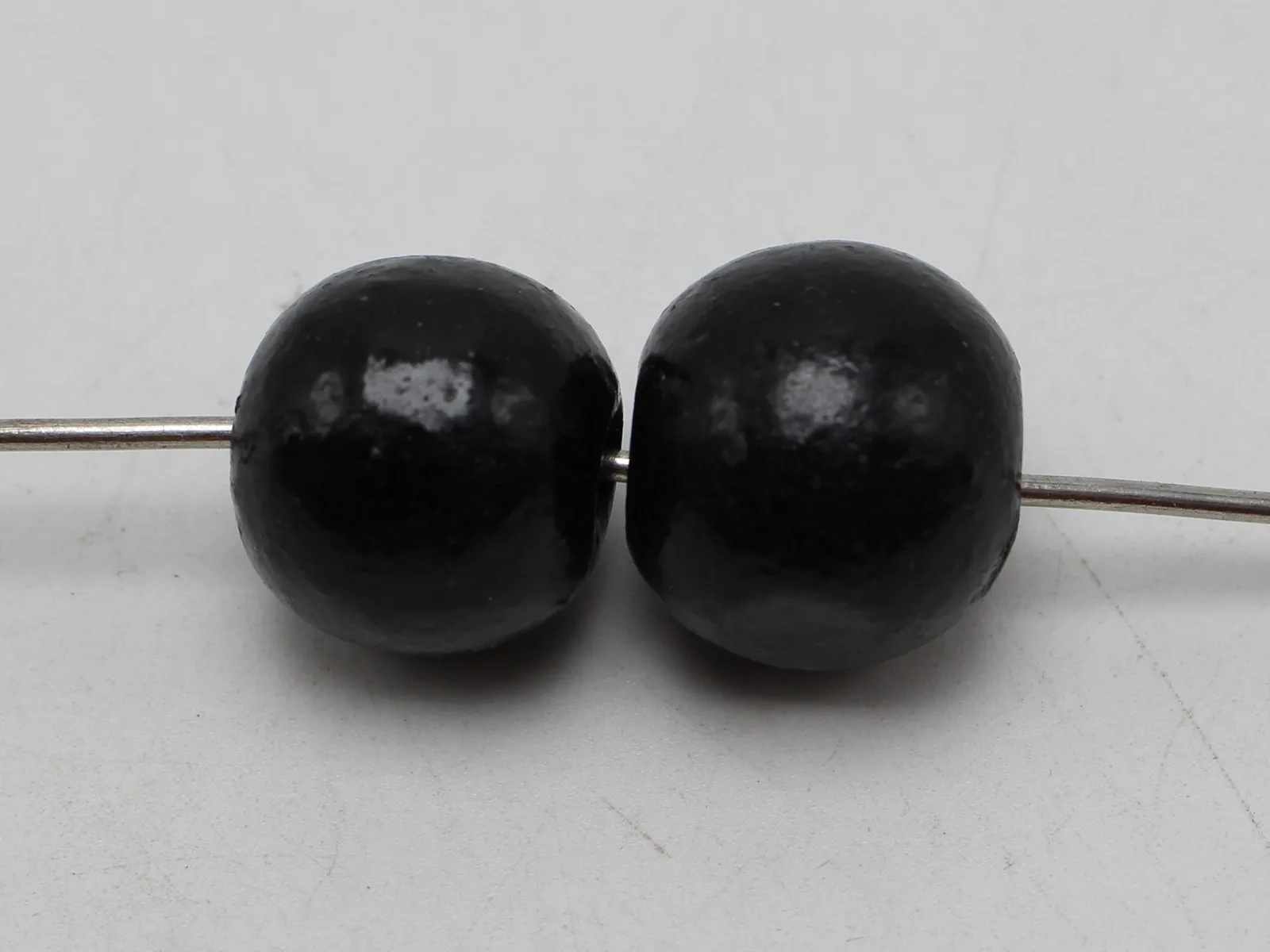 25 Black Round Wood Beads 20mm Large Wooden Beads