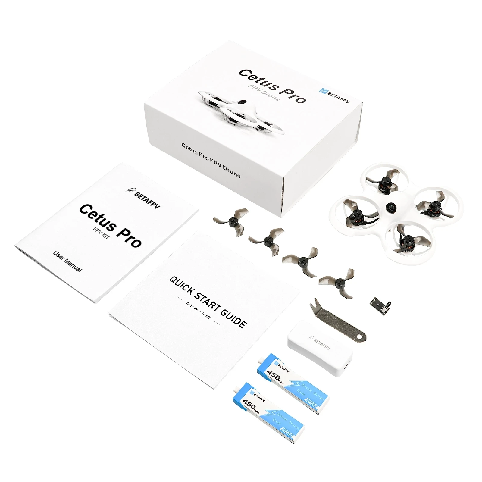 BETAFPV Cetus Pro FPV Kit BNF /VR02 Goggles Literadio2 SE Transmitter BT2.0 450mah 1S Battery Brushless Motors New In Stock