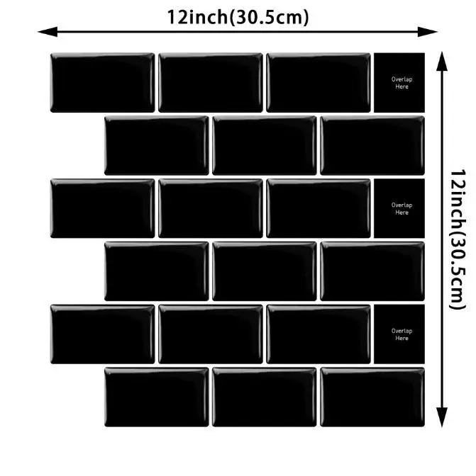 

3D Epoxy Wall Sticker Waterproof Oil Proof Self Adhesive Tile Wallpaper For Kitchen Bathroom Laundry Camper Fireplace