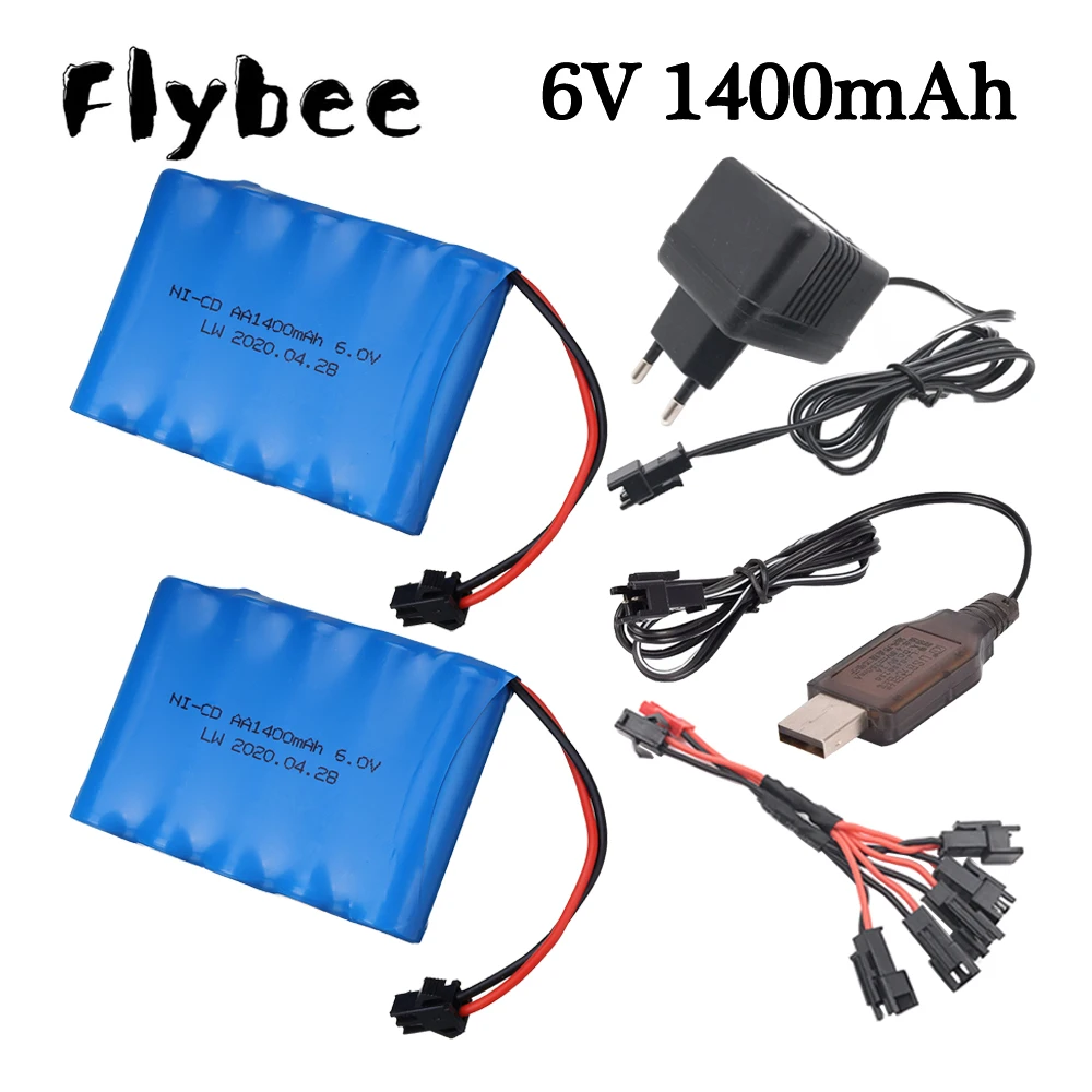 6v 1400mAh NiCD Battery For Rc toys Cars Tanks Trucks Robots Gun 6v Rechargeable Battery 5*AA Ni-CD Battery Pack For Rc Boats