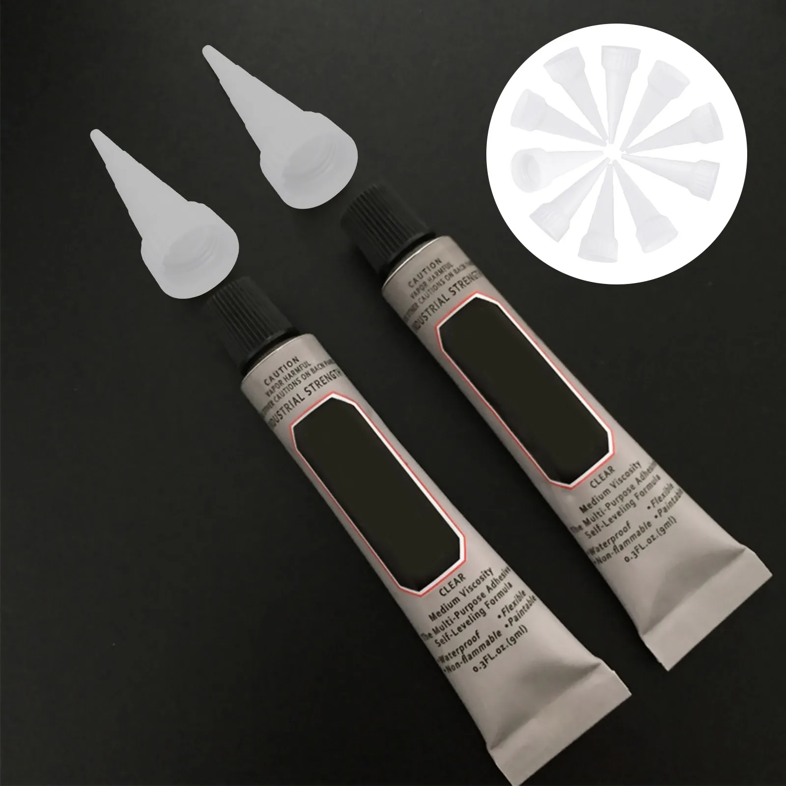 

10 Pcs Glue Head Nozzle Tips for 100ml Craft Repair Round Mouth Applicator Replacement Parts Adhesive Accessories