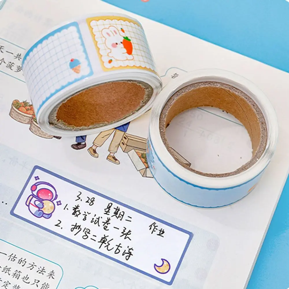 

60 шт./рулон, портативная записываемая наклейка с именем, мультяшные самоклеящиеся этикетки, наклейка, студенческие канцелярские принадлежности, пустая наклейка-бирка