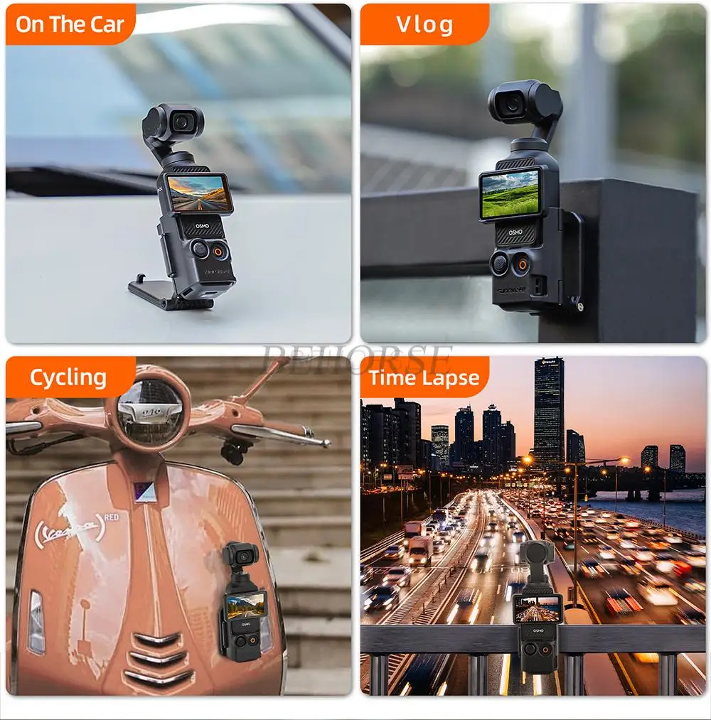Sunnylife-Suporte Magnético Base de Montagem, Ângulo Ajustável, Multifuncional Desktop Base, Acessórios Câmera, DJI Osmo Pocket 3