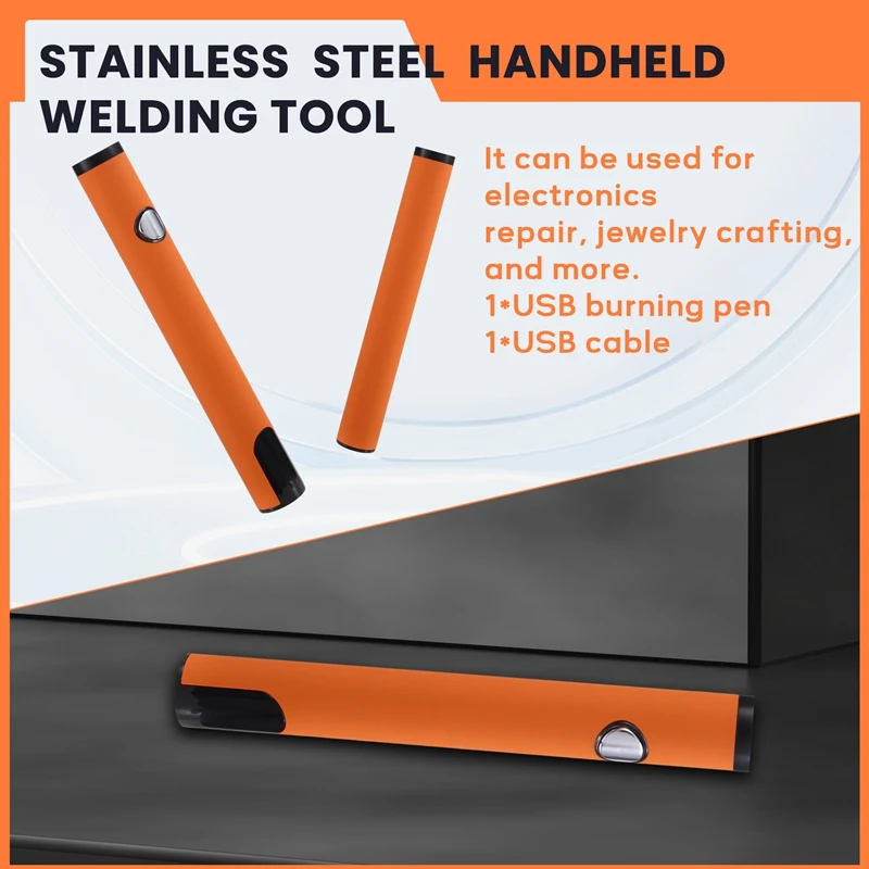 510 Thread Battery Cart Pen Headless Electric Soldering Iron With Adjustable Temperature Mini Soldering Iron Kit Orange