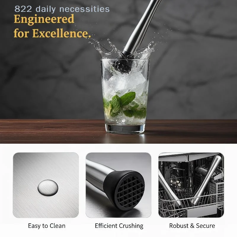convenientStainless Steel Cocktail Muddler Shaker With Crushing Hammer DIY Drink Fruit Muddler Crushed Ice Barware Tool