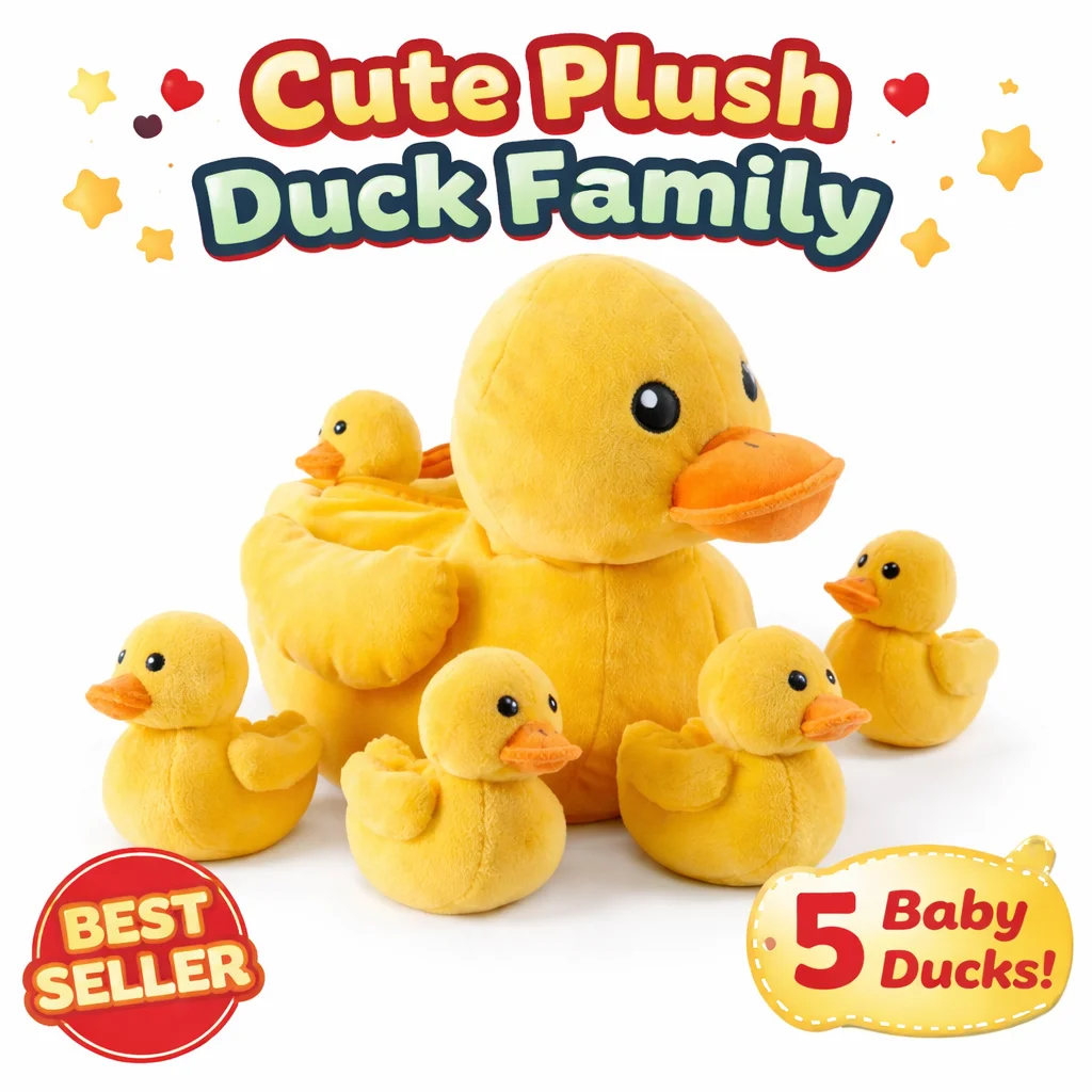 

Big Yellow Duck Plush Dolls Set Toy Cute Soft Cartoon Stuffed Animal Toys Birthday Gifts for Children Kids Baby Girl
