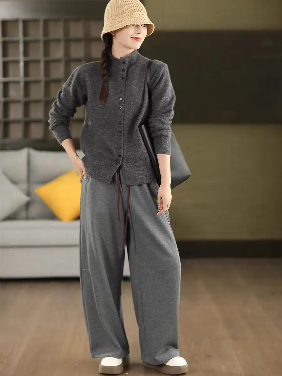 Cárdigan de Punto de Lana de Color Caramelo Suave, Diseño de Múltiples Botones, Suéter Informal de Manga Larga para Mujer, Ab...