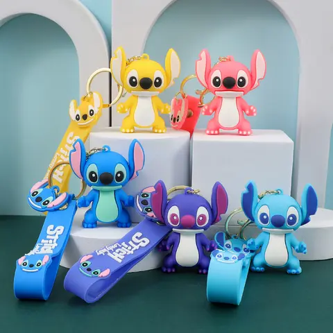 Portachiavi Disney Stitch - Simpatici portachiavi Lilo & Stitch, portachiavi anime durevoli per donne uomini bambini, regalo multicolore