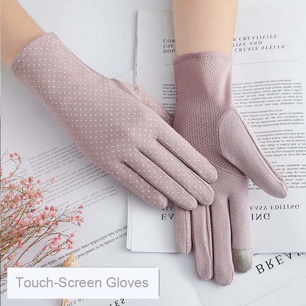 

Summer Sunscreen Dot Driving Sun Protection Short Gloves Gloves Touch Screen
