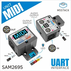 M5Stack Official Midi Unit w/ DiN connector(SAM2695)