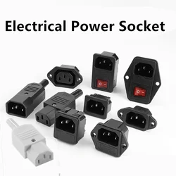 Black CE IEC320 C13 C14 AC Power Panel Socket PDU UPS Rewirable Wiring Plug Electric Battery Receptacle Docking Outlet 10A 250V