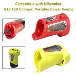 N12 Adapter Li-ion Battery Charger Converter For Milwaukee 12V 10.8V USB Device Mobile Phone Power Bank Supply DC 12V Output