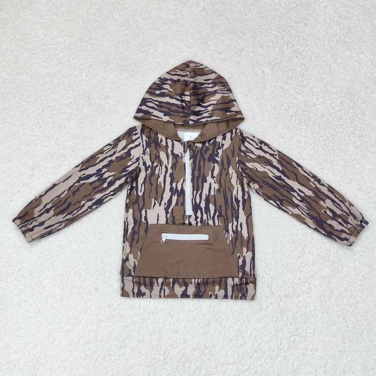 RTS Baby Boys Toddler Long Sleeve Children Fall Camo Hoodie Hooded Milk Silk Wholesale Boutique Kids Tee Pullovers Pocket Tops