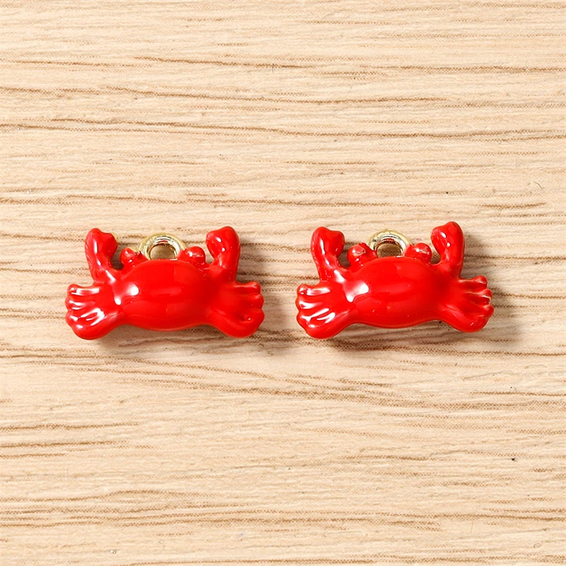 5 Stück niedliche, gemischte Emaille-Anhänger mit Motiven von Meereslebewesen wie Seesternen, Fischen und Hummern für die Schmuckherstellung, Ohrringe, Halsketten, DIY-Bastelbedarf. – Detail 20