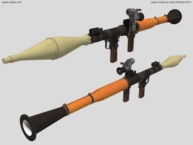 Imagem -02 - Rocket Launcher 3d Paper Model Kit Rpg7 Alta Qualidade 1:1 Escala