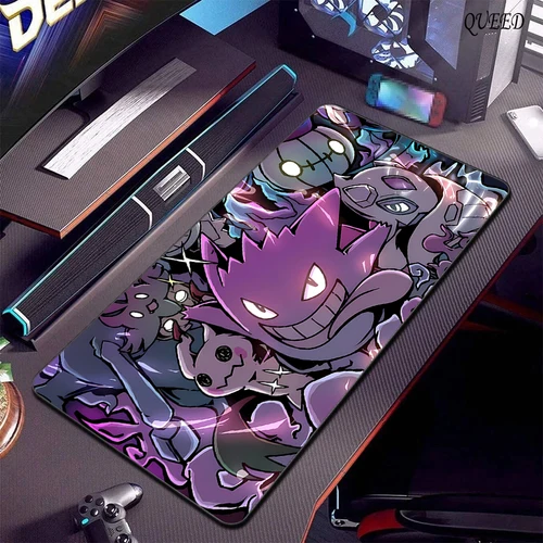 일본 마스크 소녀 마우스 패드, 미끄럼 방지 게임용 마우스 패드, 게이머 E-스포츠 마우스 매트, 게임 기계식 키보드, XXL 데스크 매트, 90x40cm 