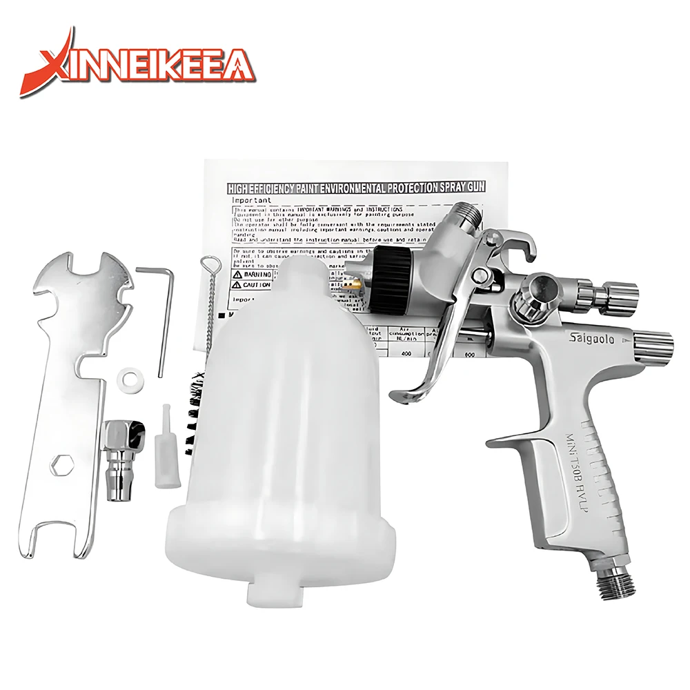 Saigaole T50 HVLP Mini Paint Spray Gun Nozzle 0.8mm 1.0mm Auto Spray Furniture Refinish Spray Tools And Industry