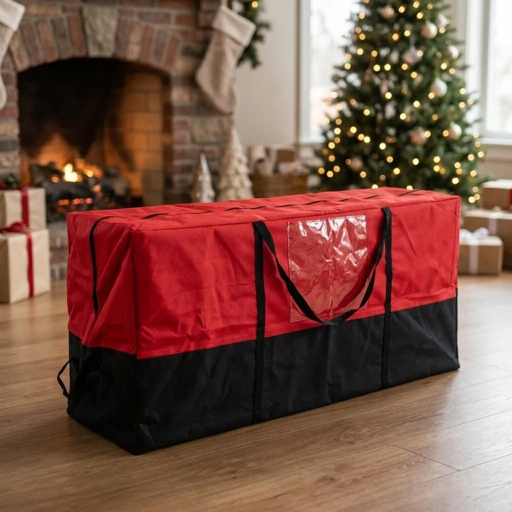 Artificial Christmas Tree Storage Bag with 600D Oxford Fabric Shell and Dual-Position Carry Handles for Mobility