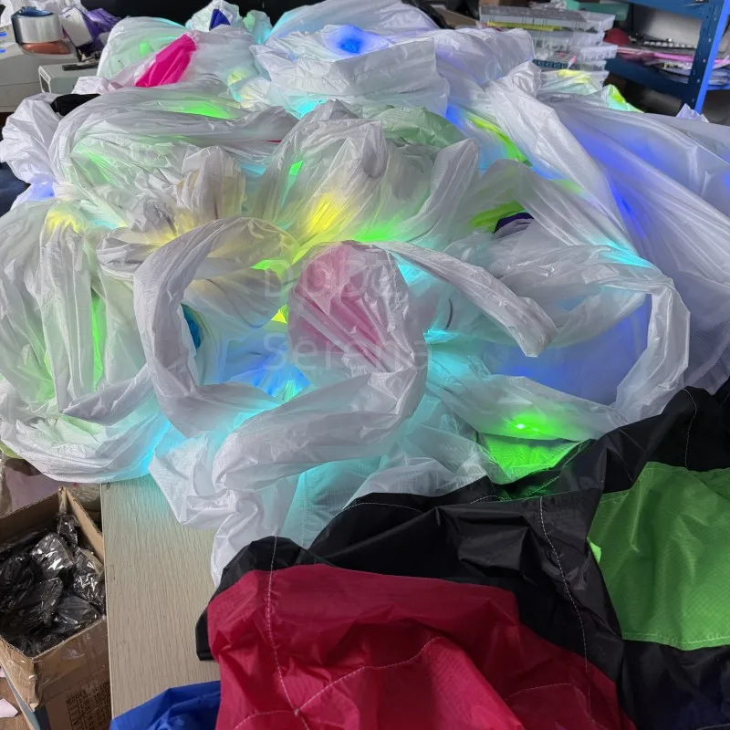 DDDZ 35m LED  squid 30D ripstop nylon fabric show Kite night flying pendant Inflatable Kite with battery and remote control