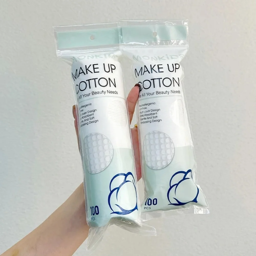 100/200 ชิ้นผ้าฝ้ายกลมนุ่มเนื้อสองด้านทุกวันทําความสะอาดผิวหน้ากําจัดแต่งหน้าดูแลผิวสําหรับบ้านและการเดินทางเรา