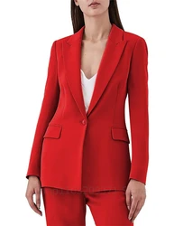 Women's Suiting Plus Size 2 Piece One Button Dressy Pantsuit for Women Professional Wedding Suit Casual Suit (Jacket+Pants)