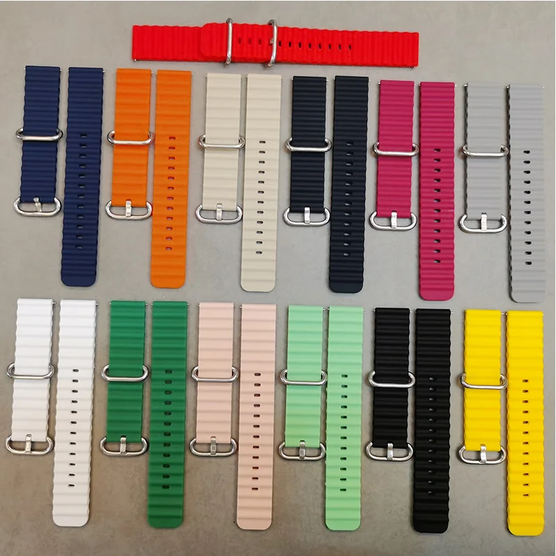 Pulseira de relógio oceano para samsung galaxy 4/5/6/7/clássico 46mm/active 2/engrenagem silicone 22mm 20mm pulseira huawei relógio gt2/2e/pro