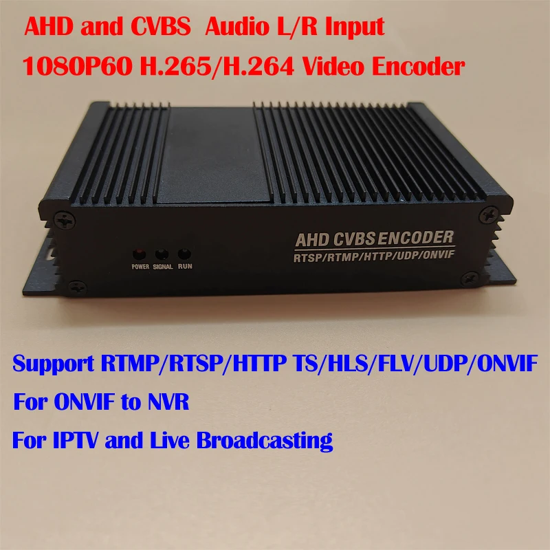 

H.265/H.264 AHD and CVBS Audio L/R Video Encoder Support RTSP,RTMP,UDP,HTTP TS, HLS, FLV, ONVIF Protocol
