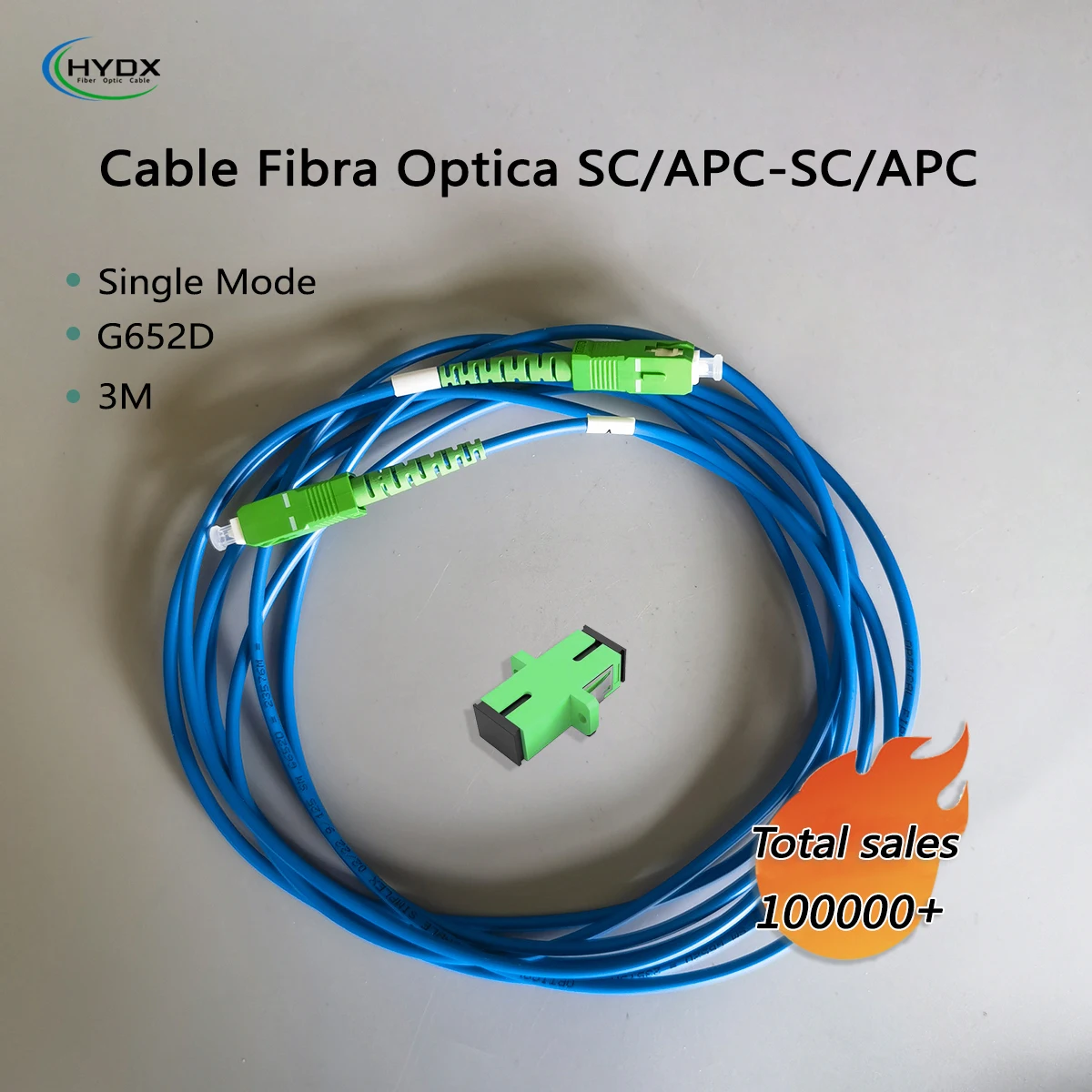 3M SC/APC-SC/APC Single Mode Glasvezelkabel G652D Blauw FTTH Indoor Patch Cord voor High-Speed Internet Gratis Adapter