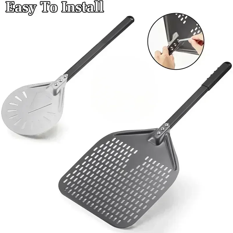 7/8/9/12inch Aluminum Pizza Peel with Handle Oven Pizza Turning Peel for Outdoor Pizza Ovens Pizza Oven Accessory image 13