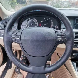 Customized Car Steering Wheel Cover Black Leather For BMW F10 Sedan F11 Touring F07 GT Gran Turismo F01 F02 5 Series 2008-2017