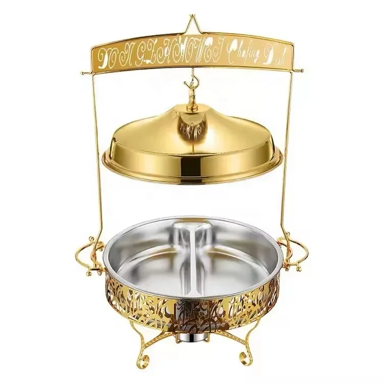 

Wedding Equipment Cahfing Dish Luxury Decorative Fancy Chafer Dish Stainless Steel 201 Shaffing Dish Buffet Warmers For Food