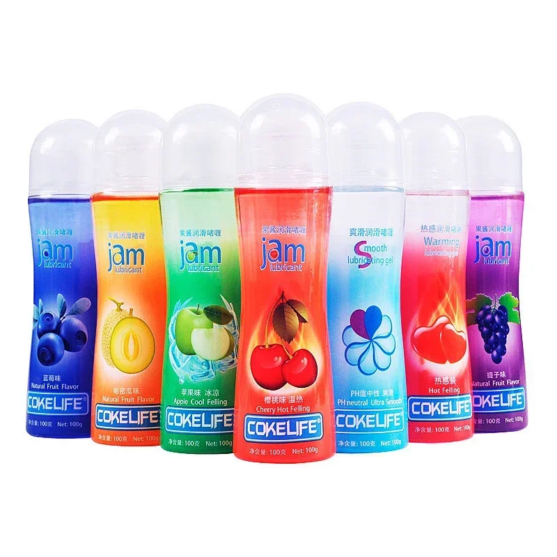 100ml Water-based Sex Lubricant Edible Fruit Flavor Grape/Apple/Blueberry/Cherry Oil Vaginal Orgasms Body Massage Oil for Couple