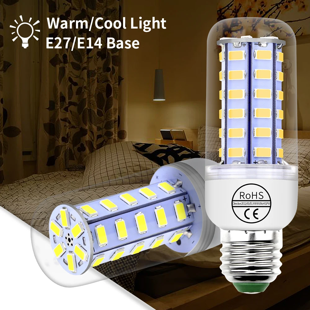 

220V G9 Light E27 LED Bombilla E14 Corn Lamp GU10 Spotlight Bulb Energy Saving Lamp Indoor Ampoule B22 Chandelier Bulb 5730SMD